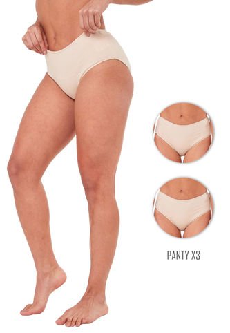 Santana - Panty Semi - Clásico Mujer Beige X3 Unidades Santana