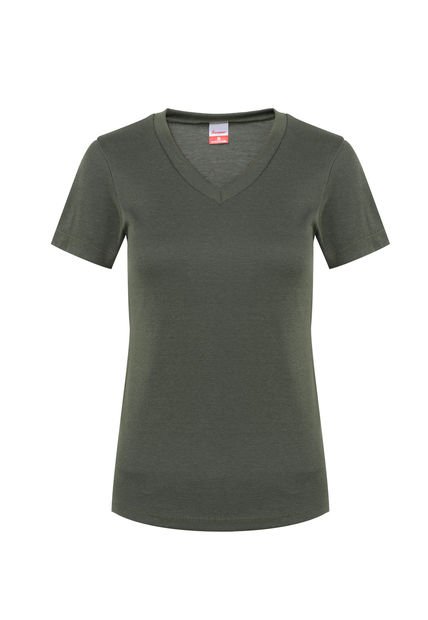 camiseta verde militar mujer