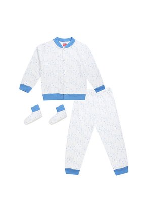 Pijama Niño Térmica 3 Piezas Estampado Azul Celeste Santana