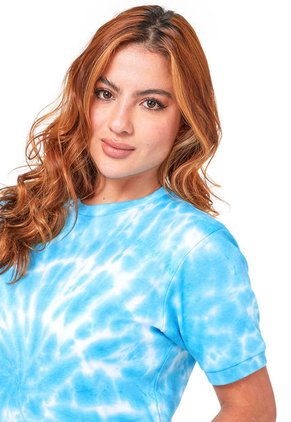 Camiseta Mujer Tie Dye Turquesa Santana
