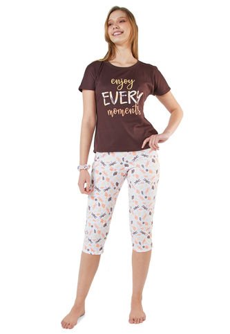Pijama Capri Mujer Agatha Café Santana Santana