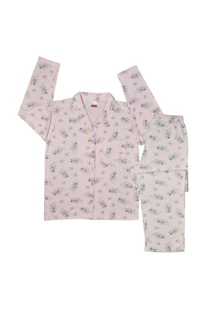 Pijama Mujer Daniela Estampado Rosado Oscuro Santana