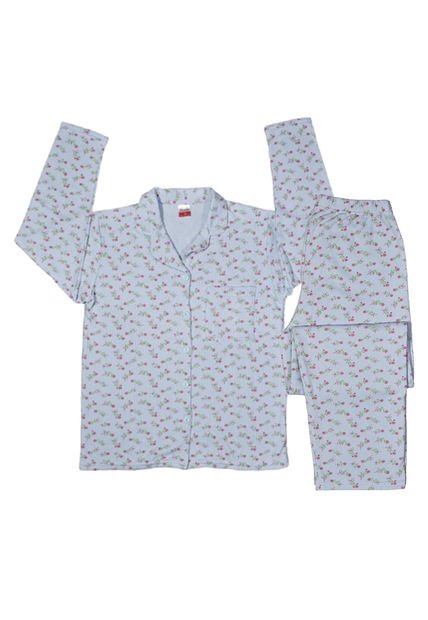 Pijama Mujer Daniela Agua Marina Medio Santana