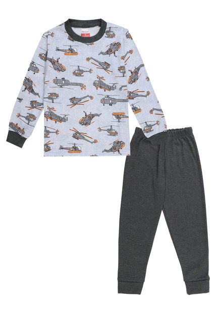Pijama Niño Mateo Estampado Gris Oscuro Santana