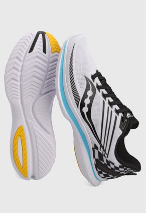 Tenis Running Blanco-Negro-Azul Saucony Kinvara 12