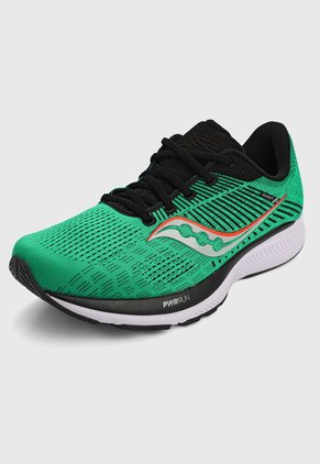 Tenis Running Verde-Blanco-Negro Saucony Guide 14