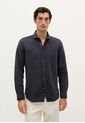 Camisa Vintage Linen Se 57298NAVY39 Azul de Scalpers