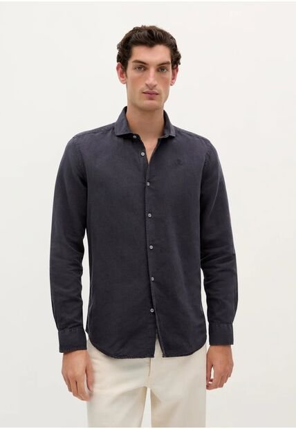 Camisa Vintage Linen Se 57298NAVY39 Azul