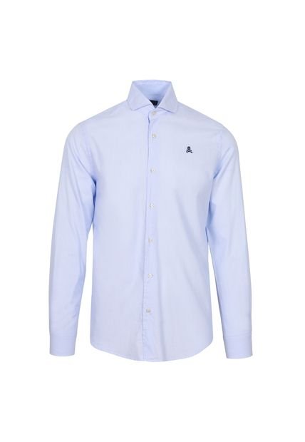 Camisa Rayas Calavera Contraste Scalpers Blue