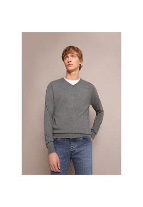 Jersey Cuello Pico Calavera K12743GREYM Gris