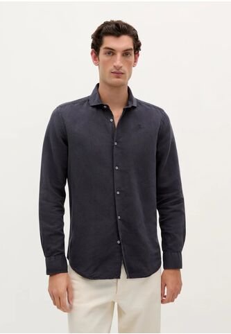 Camisa Vintage Linen Se 57298NAVY39 Azul Scalpers