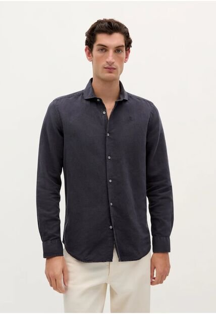 Camisa Vintage Linen Se 57298NAVY39 Azul
