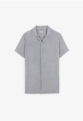 Camisa Hawaian Linen Ss Shirt Grey Scalpers