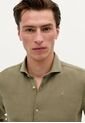 Camisa Vintage Linen Se 57298KHAKI45 Caqui de Scalpers