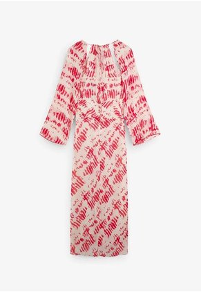 Vestido Ruffle Sleeve 59802WHITE/REDL Multicolor