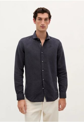 Camisa Vintage Linen Se 57298NAVY39 Azul Scalpers