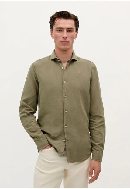 Camisa Vintage Linen Se 57298KHAKI45 Caqui