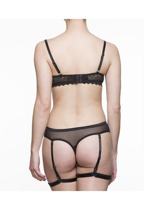 Conjunto Lenceria SCHERZO Adagio 2 Sensual Liguero Removible Negro