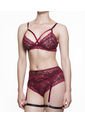 Conjunto Lenceria SCHERZO Adagio 5 Sensual Con Liguero Vinotinto de Scherzo Lingerie