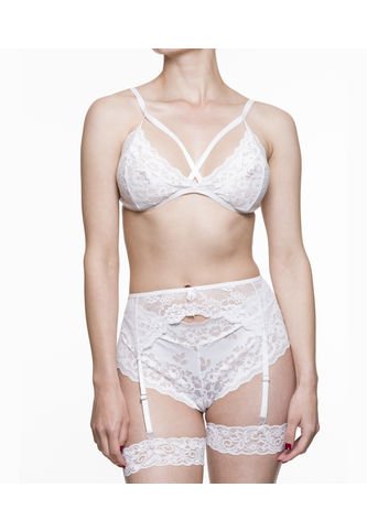 Conjunto Lenceria SCHERZO Adagio 5 Sensual Con Liguero Blanco Scherzo Lingerie