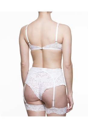 Conjunto Lenceria SCHERZO Adagio 5 Sensual Con Liguero Blanco