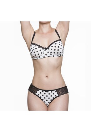 Conjunto Lenceria SCHERZO Piacere 1 Sensual Ejecutiva Negro Marfil