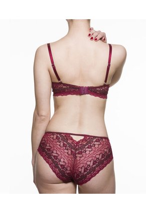 Conjunto Lenceria SCHERZO Adagio 1 Sensual Sin Liguero Vinotinto