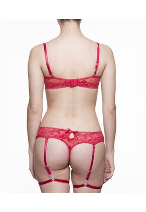 Conjunto Lenceria SCHERZO Adagio 3 Sensual Liguero Removible Rojo