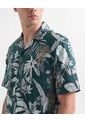 Camisa Resort Estampada  Para Hombre Verde Seven Seven de Seven Seven