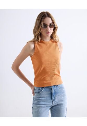 Camiseta  Para Mujer Manga Sisa Cuello Redondo Color Naranja Marca Seven Seven #28096561 Seven Seven