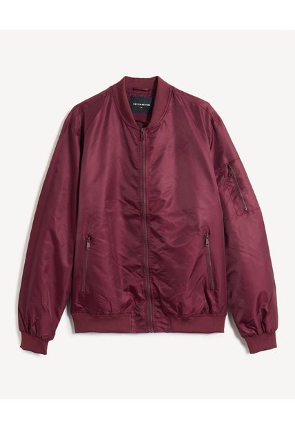 Chaqueta Bomber Con Cremallera  Para Hombre Rojo Seven Seven