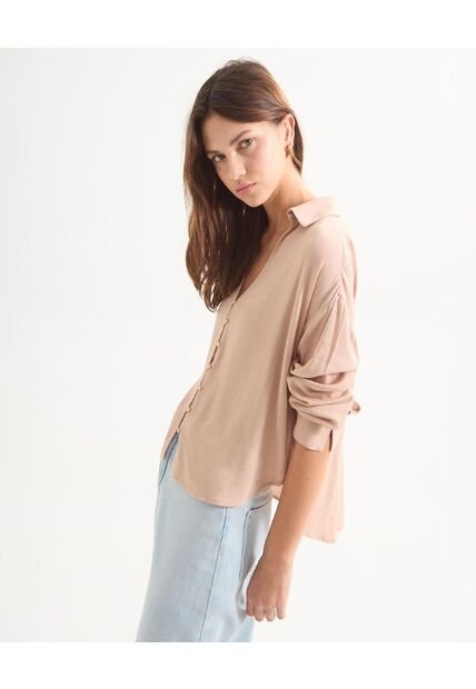 Blusa Para Mujer Manga Larga Color Taupe Marca Seven Seven #28124003