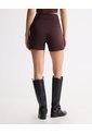 Short Tejido Plano Con Pinzas  Para Mujer Café Seven Seven de Seven Seven