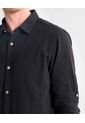 Camisa Para Hombre Manga Larga Sin Bolsillo Cuello Casual M Color Negro Marca Seven Seven #45012103 de Seven Seven