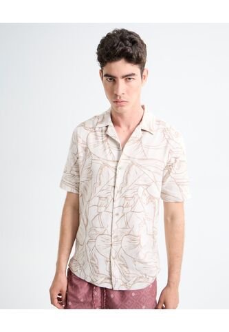 Camisa Para Hombre Manga Corta Cuello Resort Color Rosa  Marca Seven Seven #45012108 Seven Seven