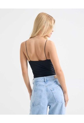 Body Escote En V Para Mujer Negro Seven Seven