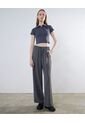 Crop Top Cuello Polo  Para Mujer Gris Seven Seven de Seven Seven
