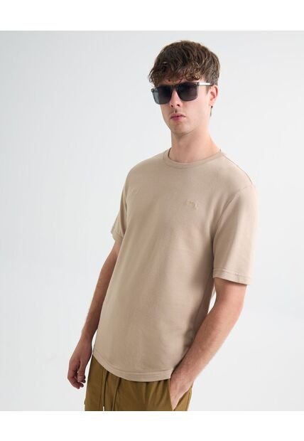 Camiseta Para Hombre Manga Corta Cuello Redondo Color Beige Marca Seven Seven #45092654