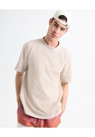 Camiseta Para Hombre Manga Corta Color Beige Marca Seven Seven #45092650 Seven Seven
