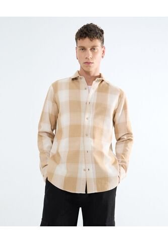 Camisa Para Hombre Manga Larga  Color Naranja Marca Seven Seven #45012056 Seven Seven