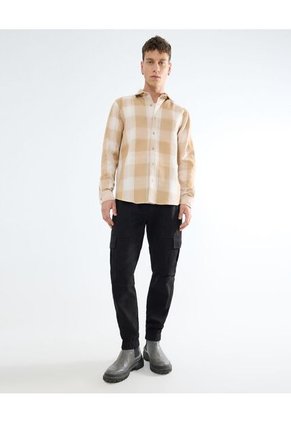 Camisa Para Hombre Manga Larga  Color Naranja Marca Seven Seven #45012056