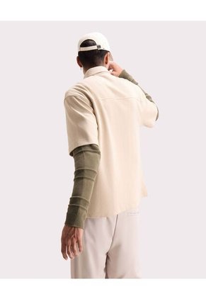 Camisa  Para Hombre Sobrecamisa Manga Corta Color Beige Marca Seven Seven #45017662