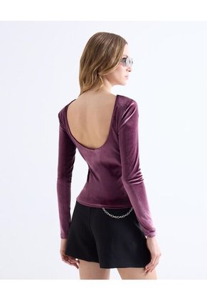 Camiseta  Para Mujer Manga Larga Cuello Redondo Color Morado Marca Seven Seven #28096597