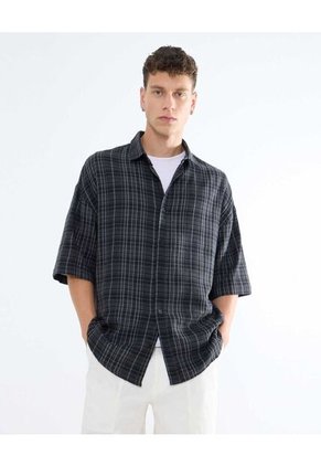 Camisa Para Hombre Manga Corta Color Gris Oscuro Marca Seven Seven #45012086