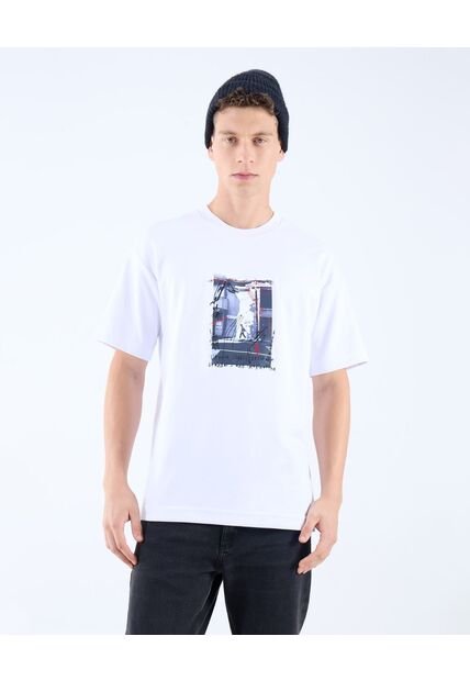 Camiseta Para Hombre Manga Corta Color Hueso Marca Seven Seven #45092593