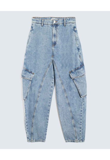 Jean Para Mujer Barrel Color Azul Marca Seven Seven #28160951