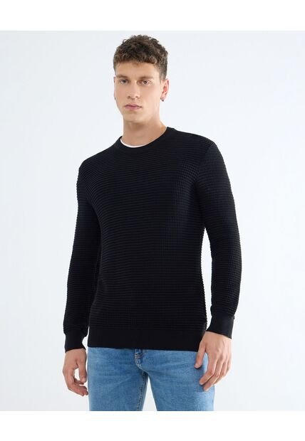 Saco Para Hombre Cuello Redondo Color Negro Marca Seven Seven #45330234