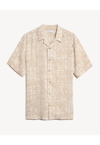 Camisa Resort Estampada  Para Hombre Taupe Seven Seven Seven Seven