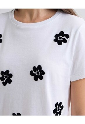 Camiseta Para Mujer Manga Corta Cuello Redondo Color Crudo Marca Seven Seven #28096199