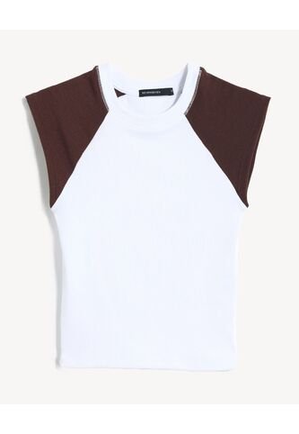 Camiseta Para Mujer Manga Corta Cuello Redondo Color Crudo Marca Seven Seven #28096450 Seven Seven